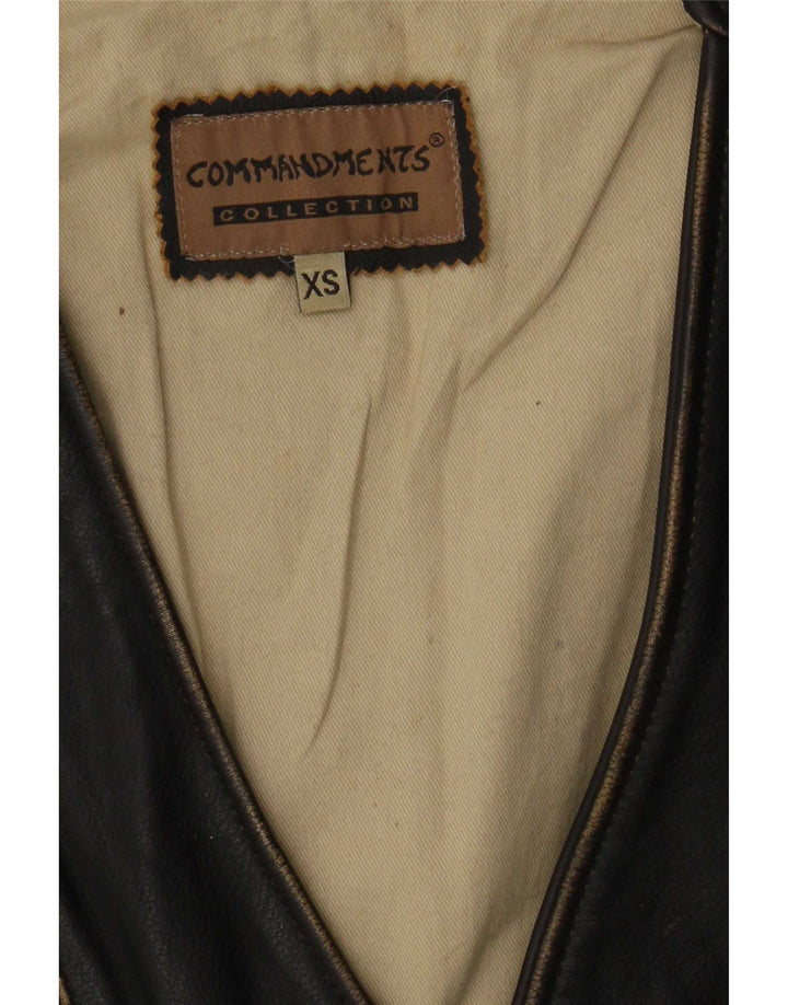 Vintage muški kožni prsluk XS crni