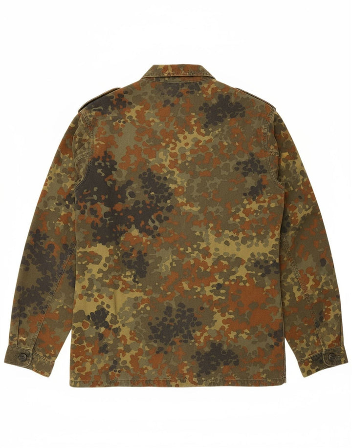 VINTAGE Mens Overshirt Military Shirt Medium Khaki Camouflage