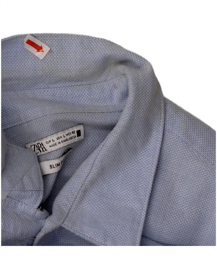 ZARA muška uska košulja velika, plava pamučna