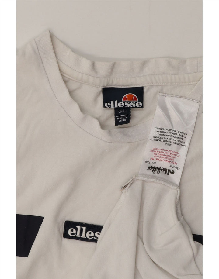 ELLESSE Muška majica kratkih rukava Veliki bijeli pamuk u blokovima boja