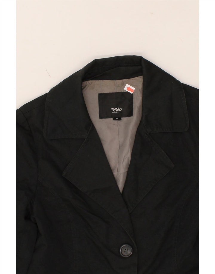 MOSSIMO Womens Trench Coat UK 12 Medium Black Cotton Vintage Mossimo and Second-Hand Mossimo from Messina Hembry 