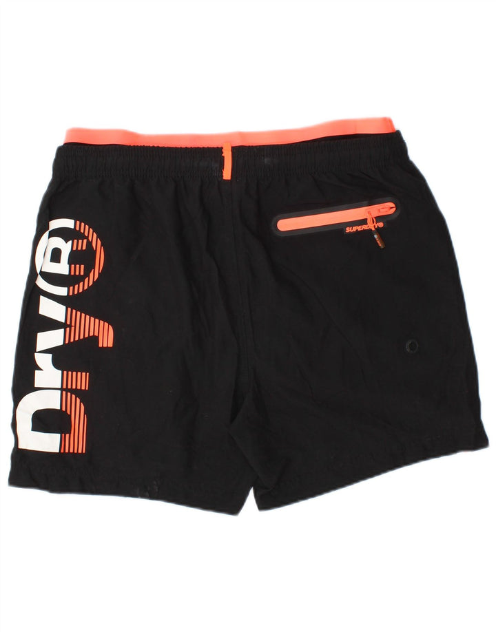 SUPERDRY muške kratke hlače za plivanje s grafičkim motivima XL, crni poliester