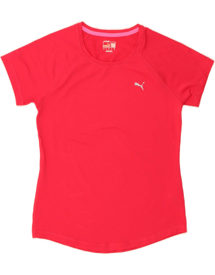 PUMA Womens T-Shirt Top UK 12 Medium Red Polyester Vintage Puma and Second-Hand Puma from Messina Hembry 