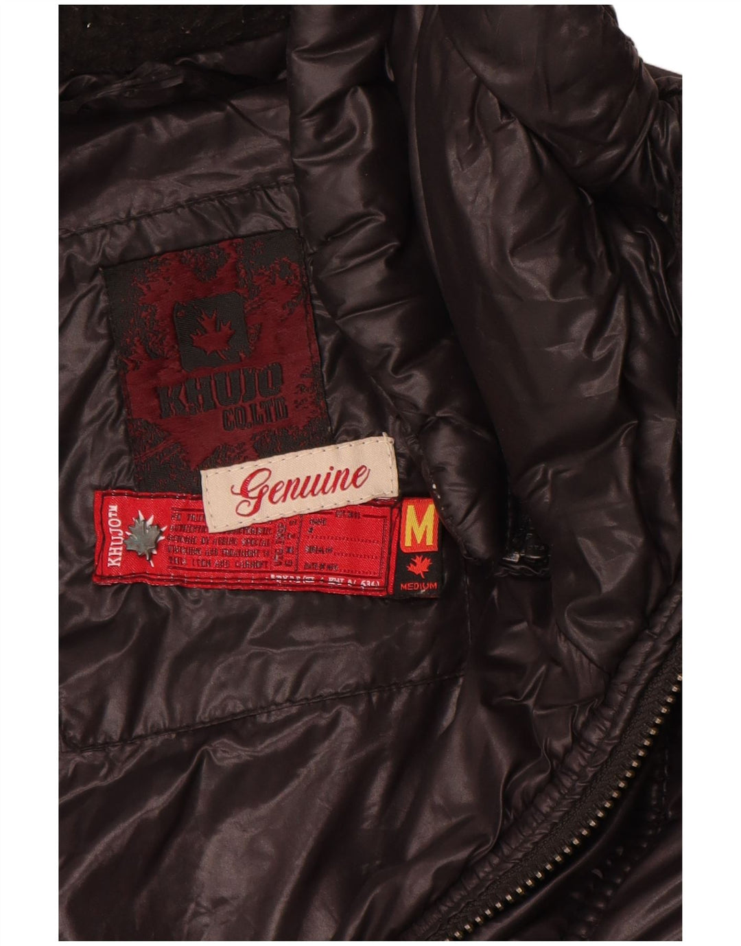 KHUJO ženski podstavljeni kaput UK 12 Srednji crni najlon