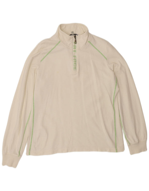 Fat Face Ženski džemper s kratkim izrezom s patentnim zatvaračem UK 18 XL sivo bijeli