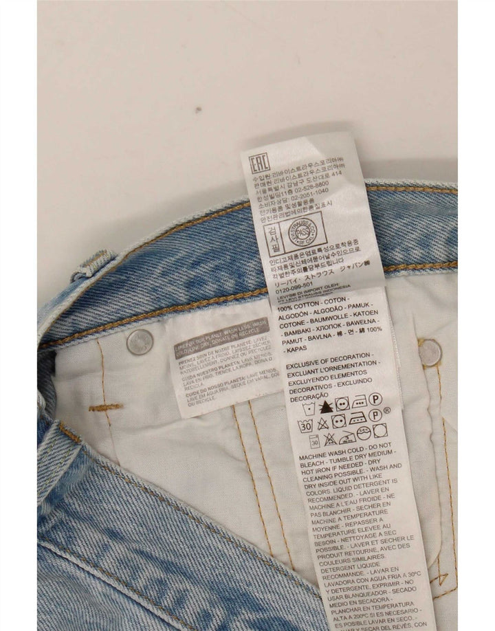 Levi's ženske 501 kratke traper kratke hlače W26 male plave boje pamuka