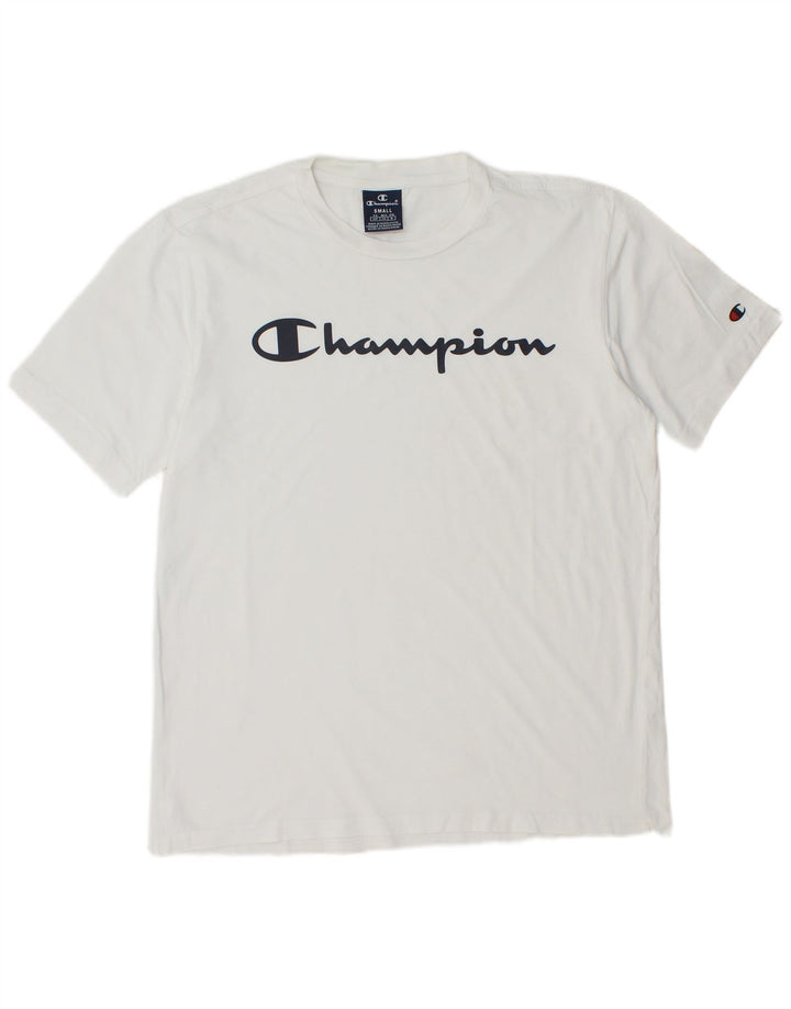 CHAMPION Mens Graphic T-Shirt Top Small White