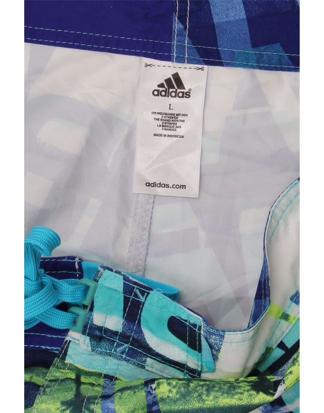 Adidas muške kratke kupaće hlače s apstraktnim uzorkom, veliki plavi poliester