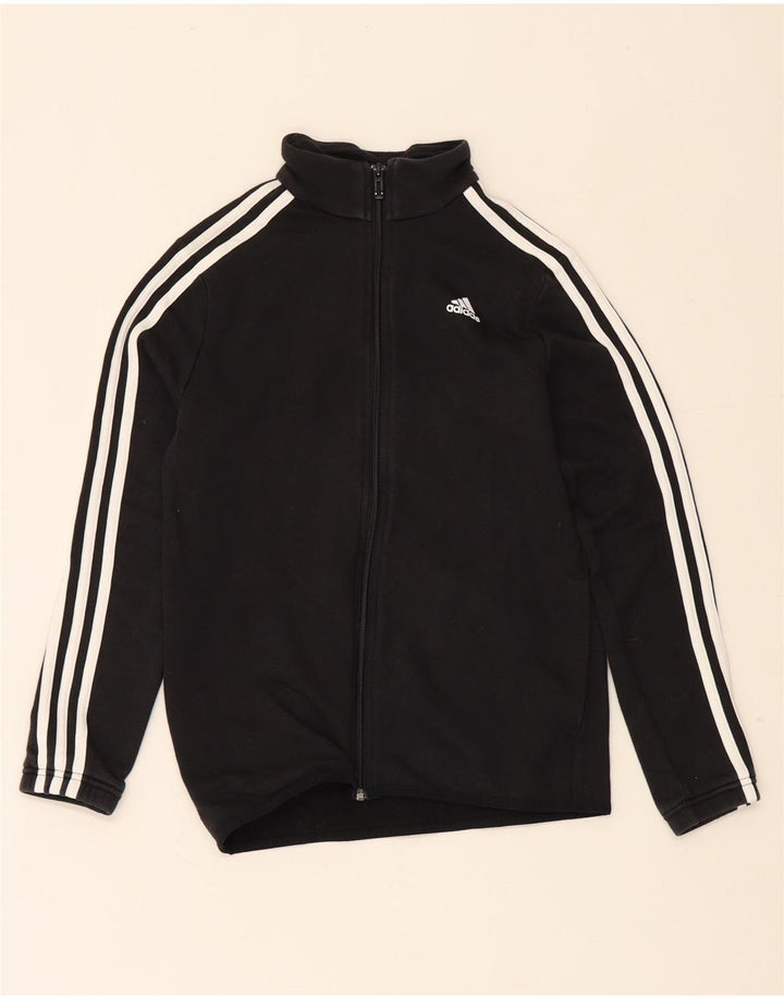 Gornja jakna od trenirke Adidas za dječake 11-12 godina, crni poliester