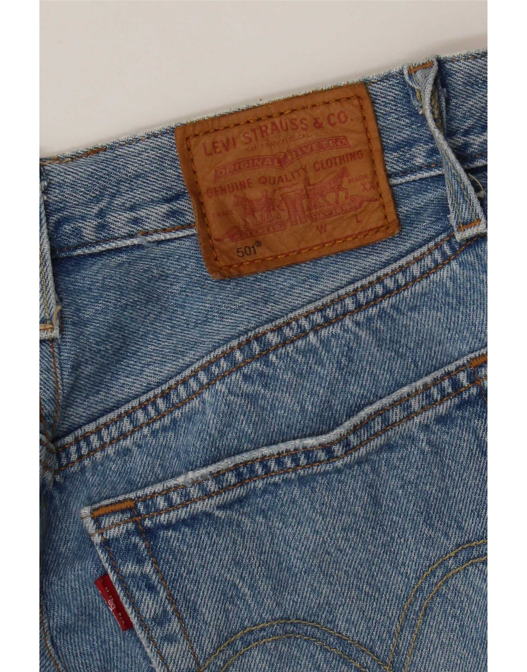 Levi's ženske 501 ravne traperice s oštećenjem W26 L26 plave