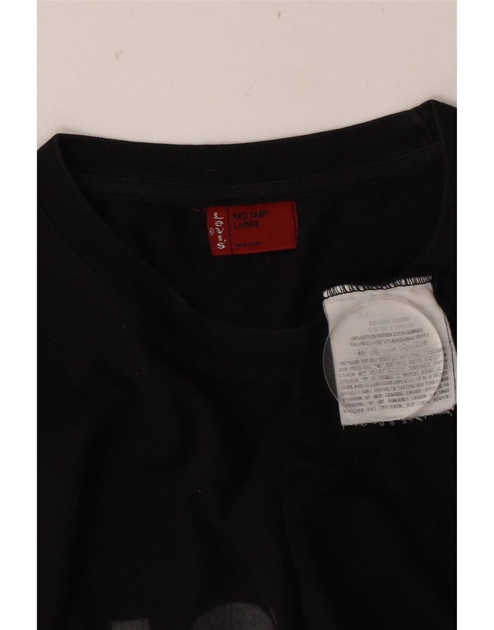 Levi's muška majica dugih rukava s grafičkim motivima, veliki crni pamuk