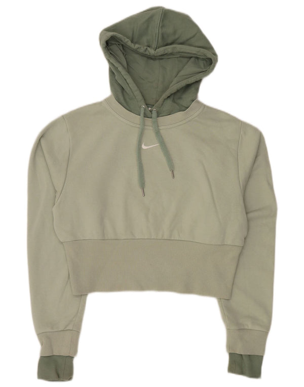 Nike Ženska kratko majica s kapuljačom UK 10 Small Green Colourblock Pamuk