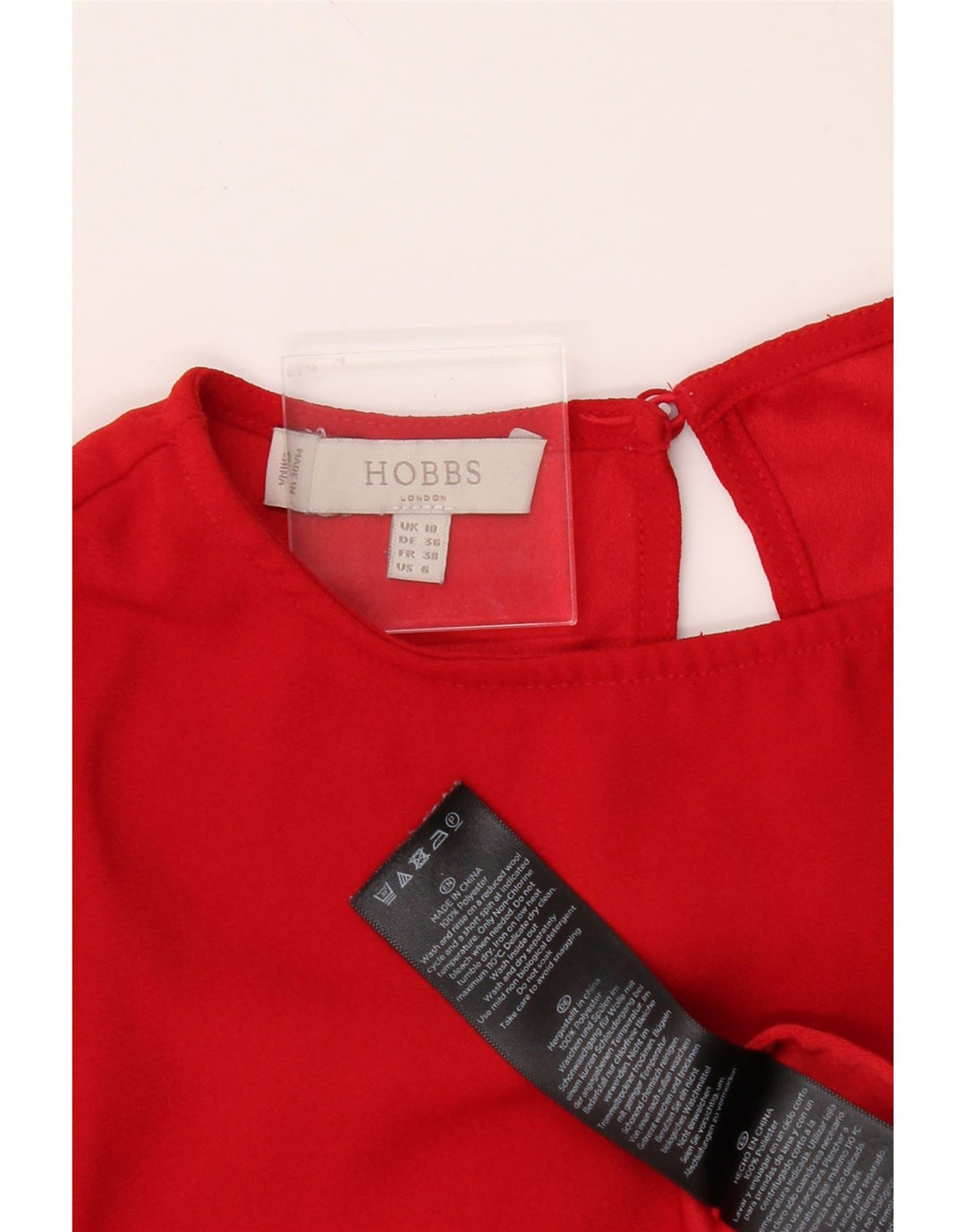 HOBBS Womens Oversized 3/4 Sleeve Blouse Top UK 10 Small Red Polyester Vintage Hobbs and Second-Hand Hobbs from Messina Hembry 