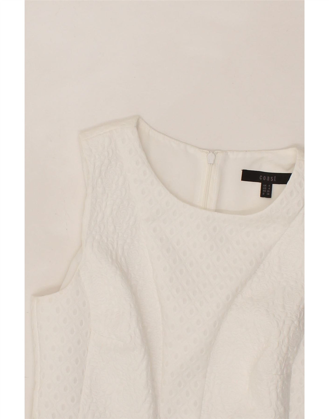 COAST Womens Sheath Dress UK 8 Small White Polyester Vintage Coast and Second-Hand Coast from Messina Hembry 