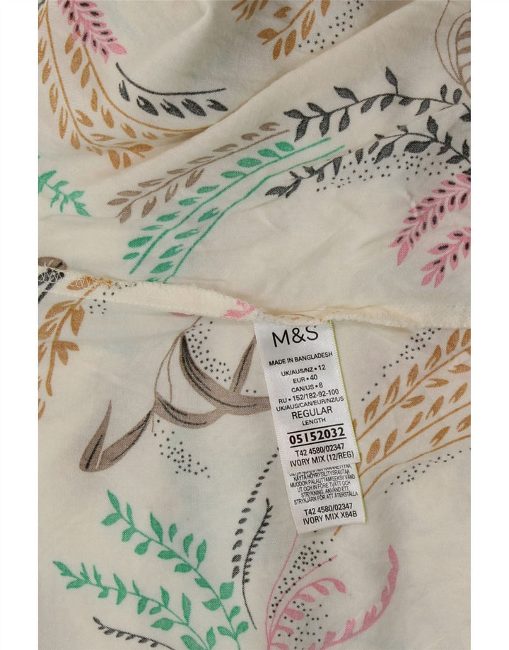 Marks & Spencer ženski sarafan UK 12 srednje bijele cvjetne viskoze