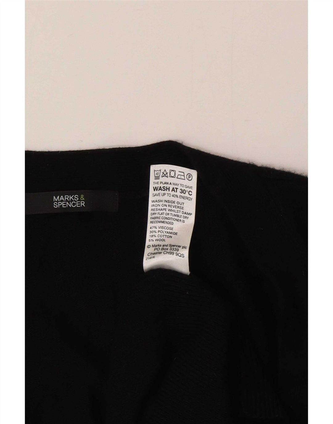 Marks & Spencer ženski dugi kardigan pulover UK 12 srednje crna viskoza