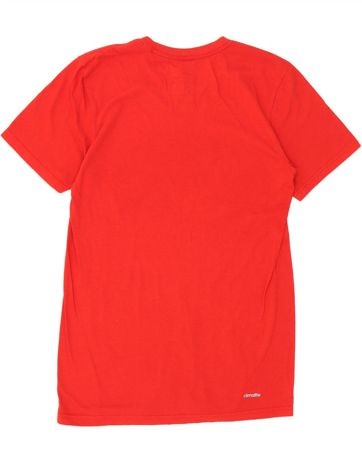 ADIDAS Mens Graphic T-Shirt Top Small Red Polyester Vintage Adidas and Second-Hand Adidas from Messina Hembry 