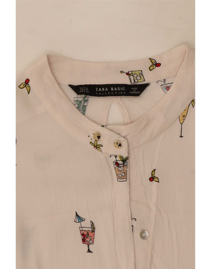 Zara ženska košulja s apstraktnim uzorkom UK 18 XL bijela