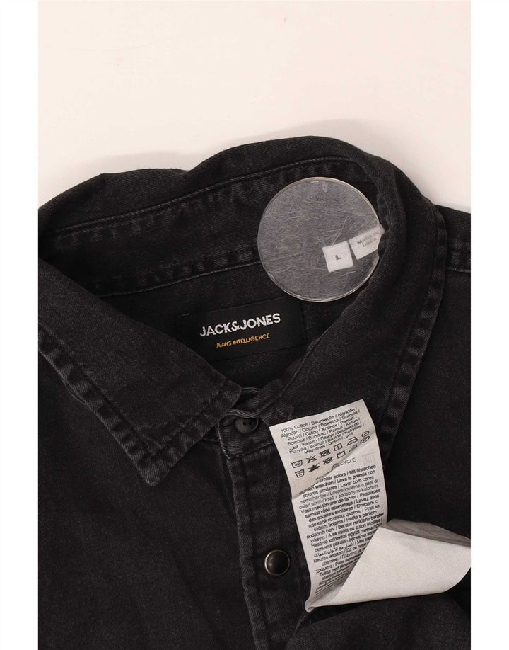 Jack & Jones muška traper košulja velika crna pamučna