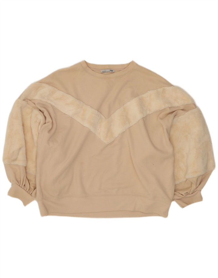 Zara ženski kratki džemper prekomjerne majice UK 10 Small Off White