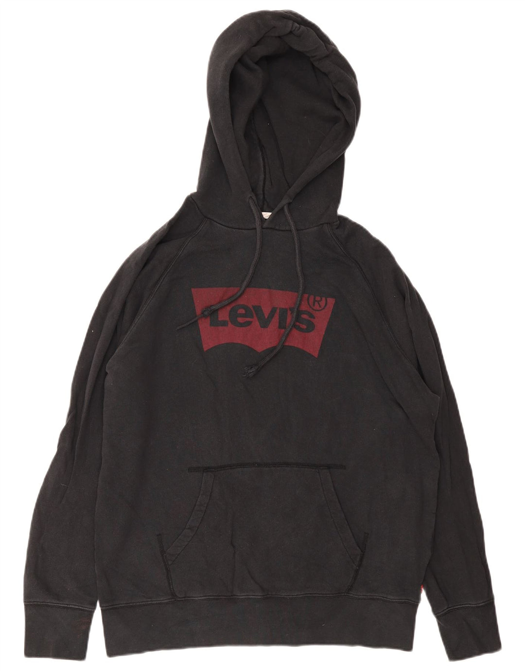 Levi's muška majica s kapuljačom srednje veličine, crni pamuk