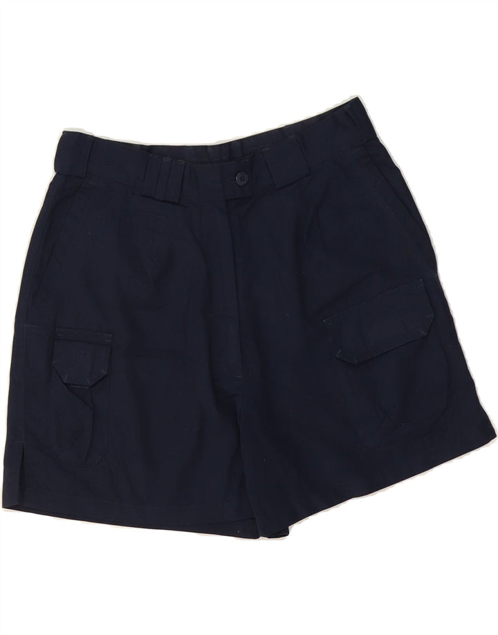 BAILO Womens High Waist Cargo Shorts IT 46 Large W28 Navy Blue Polyester Vintage Bailo and Second-Hand Bailo from Messina Hembry 