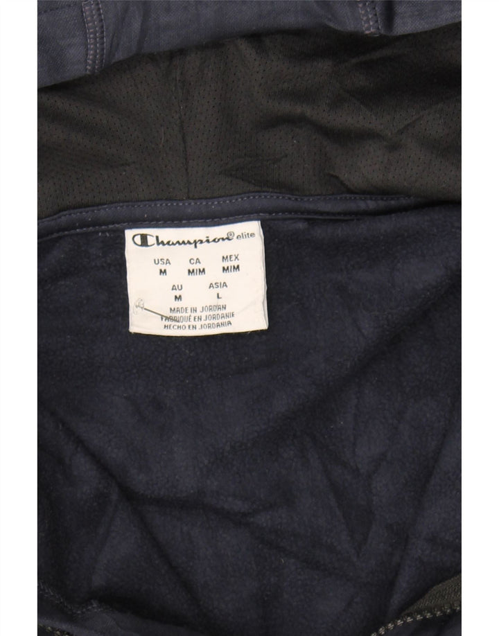 CHAMPION Mens Zip Neck Hoodie Jumper Medium Navy Blue Polyester Vintage Champion and Second-Hand Champion from Messina Hembry 