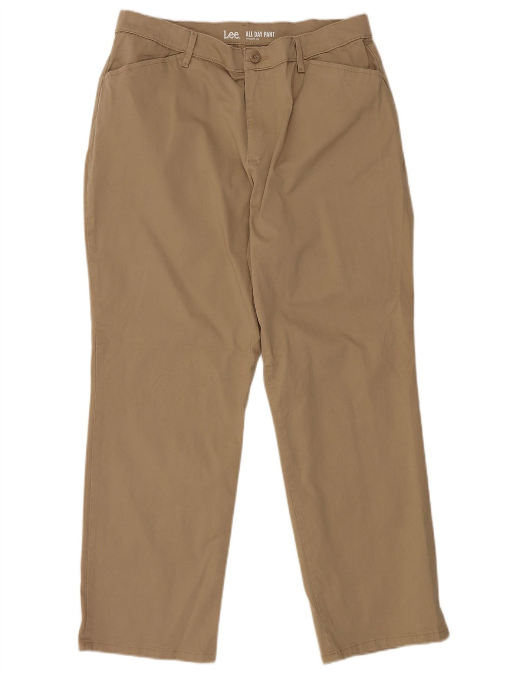 LEE ženske ravne ležerne hlače US 14 XL W34 L28 smeđi pamuk