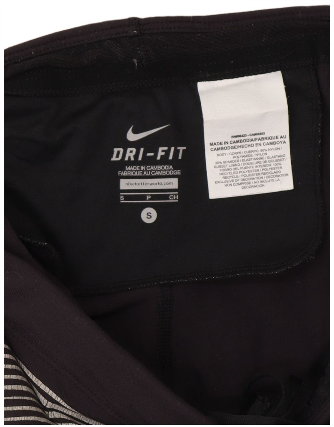 NIKE Ženske Dri Fit Leggings UK 8 Small Grey Pinstripe Najlon