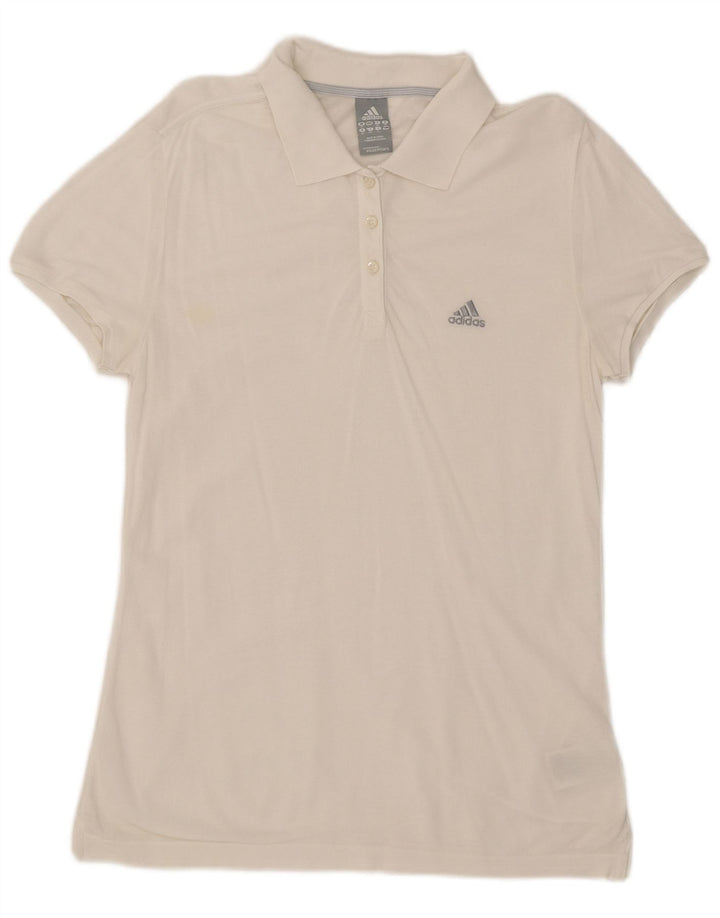 Adidas ženska polo majica UK 12 Srednje bijeli pamuk