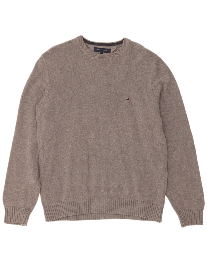 Veliki sivi muški džemper s okruglim izrezom Tommy Hilfiger