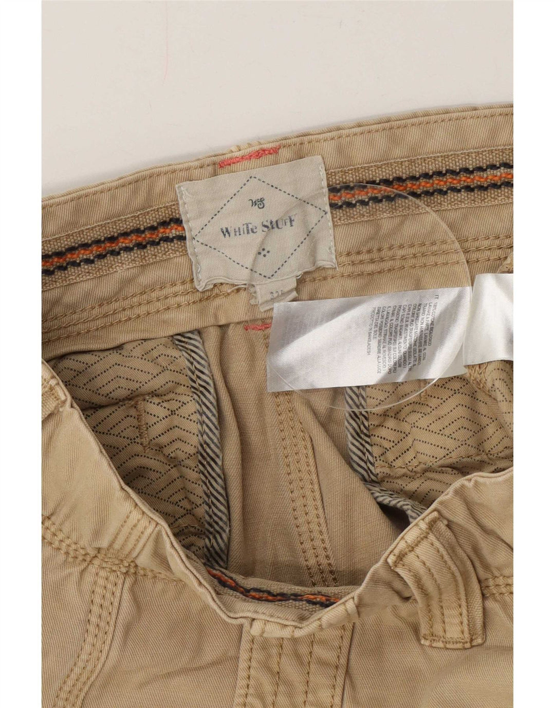 White Stuff Mens Cargo Shorts Medium W32 Beige Cotton