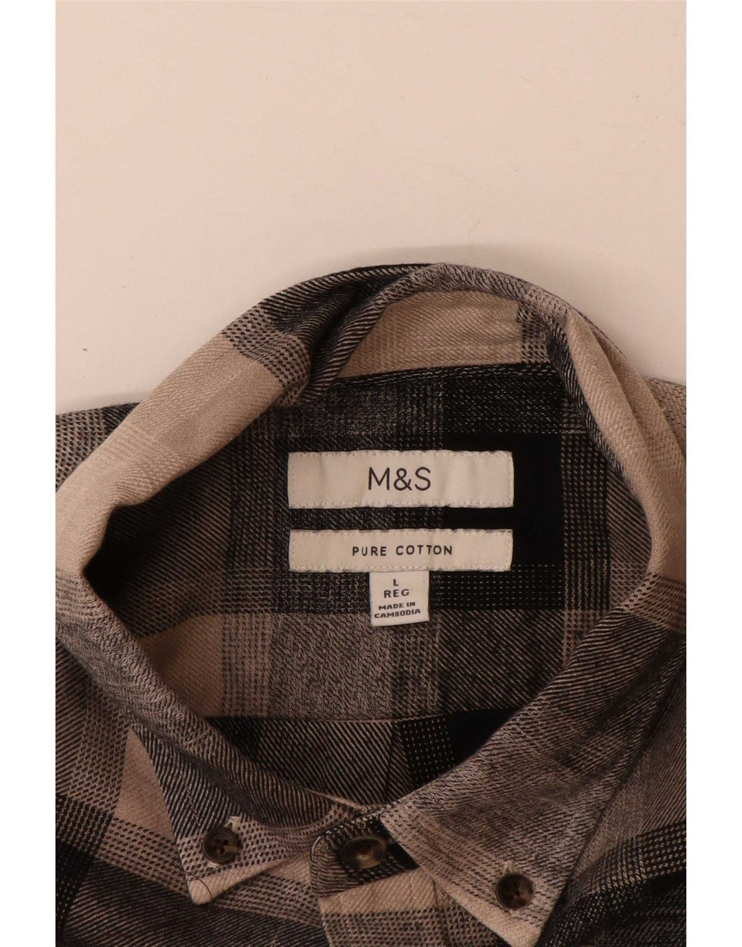 Marks & Spencer muška flanelska košulja, pamuk, veliki smeđi karirani