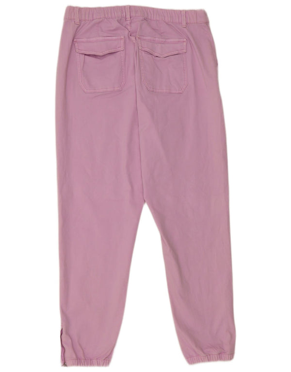 Marks & Spencer Womens Joggers Chino Trousers UK 16 Large W34 L28 Purple