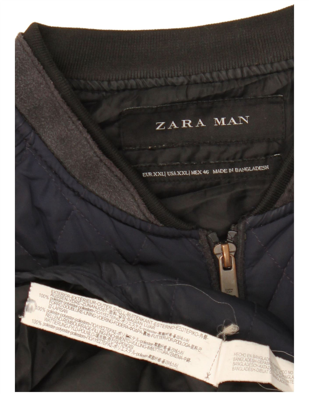Zara muška prošivena jakna UK 44 2XL tamnoplavi poliester