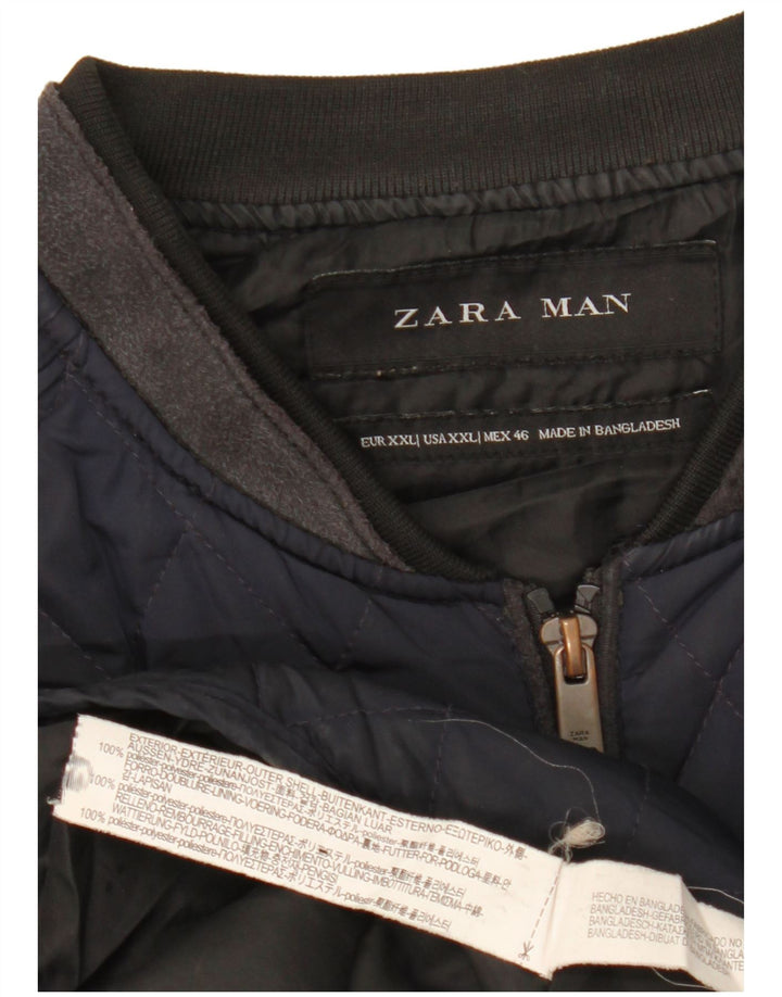Zara muška prošivena jakna UK 44 2XL tamnoplavi poliester