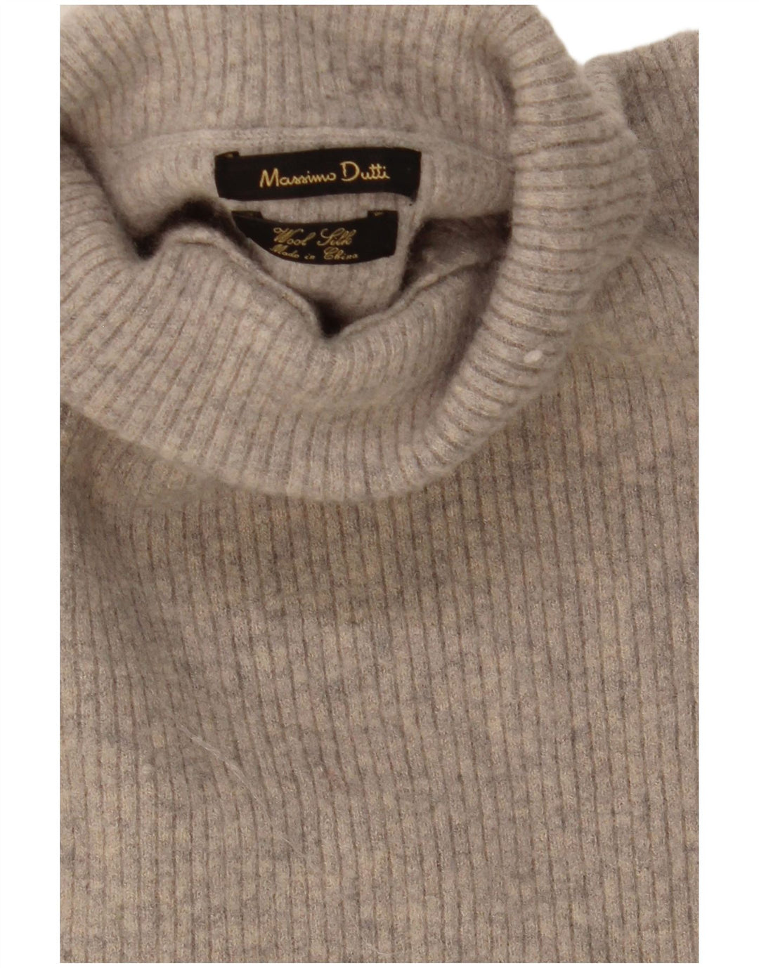 Massimo Dutti ženski džemper s rol izrezom UK 12 Srednje siva vunena
