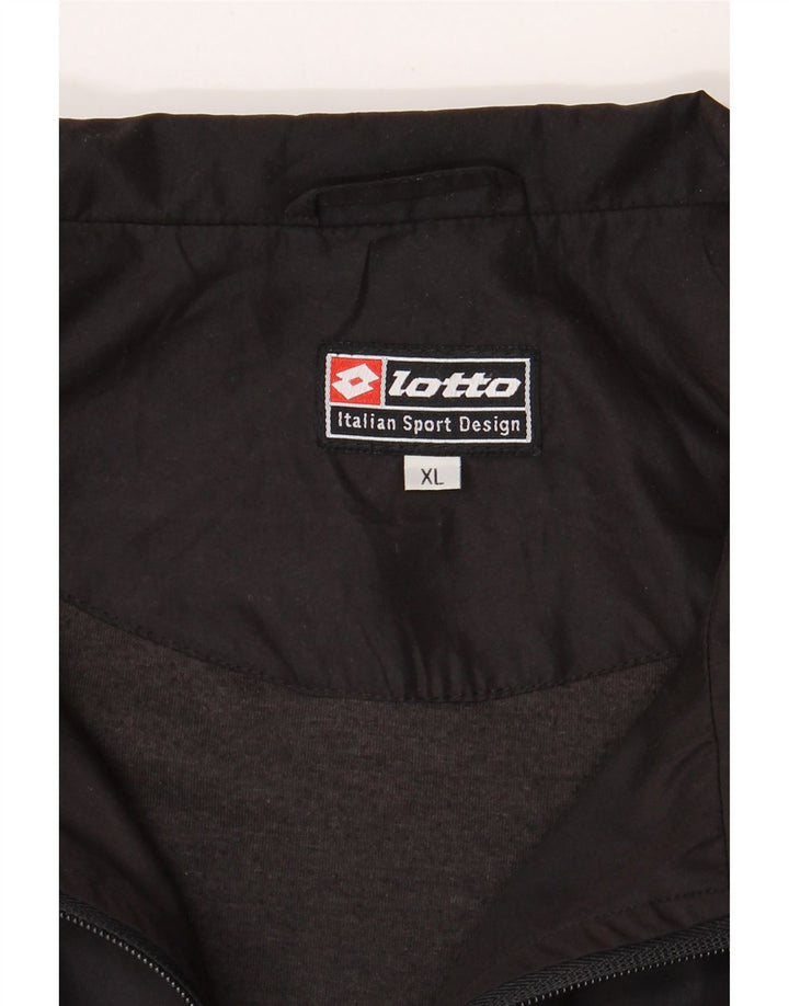 LOTTO Mens Tracksuit Top Jacket XL Black Colourblock Polyester Vintage Lotto and Second-Hand Lotto from Messina Hembry 