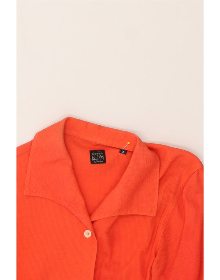 DIADORA Womens Shirt UK 10 Small Orange Vintage Diadora and Second-Hand Diadora from Messina Hembry 