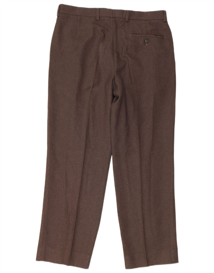Marks & Spencer muške ravne chino hlače W34 L29 smeđi poliester