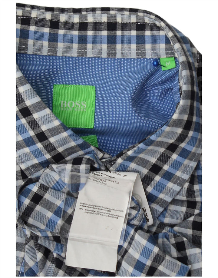 Hugo Boss muška košulja Srednje plavi karirani pamuk