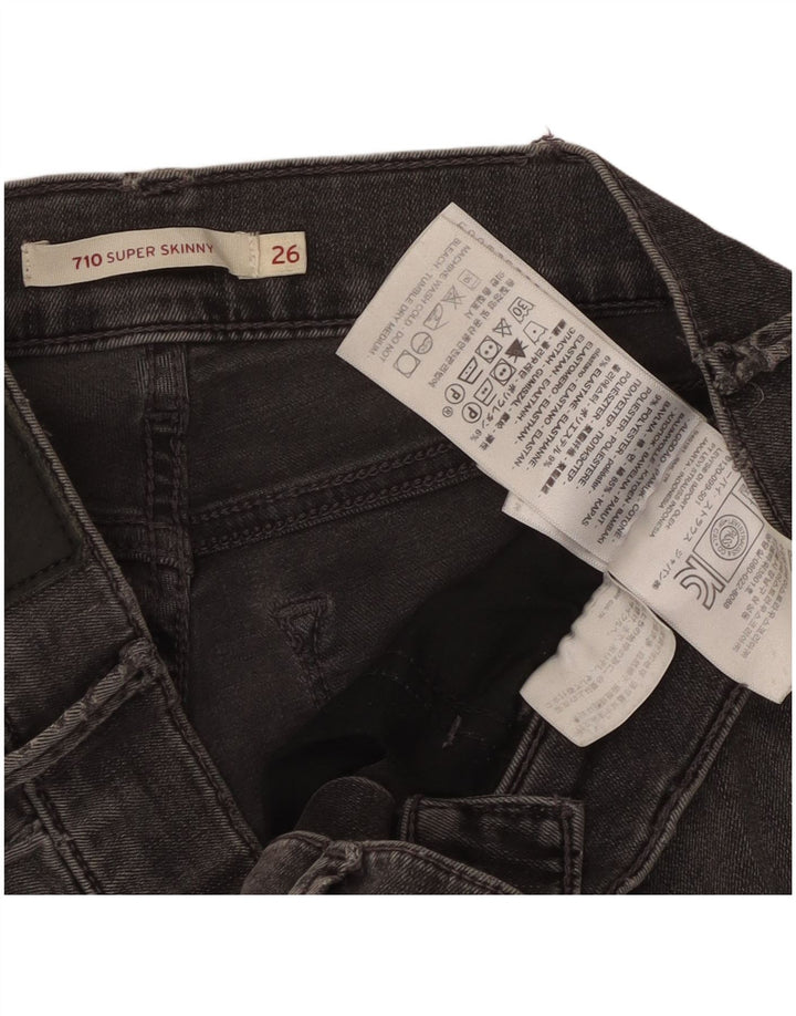 LEVI'S ženske 710 super uske traperice W26 L29 sivi pamuk