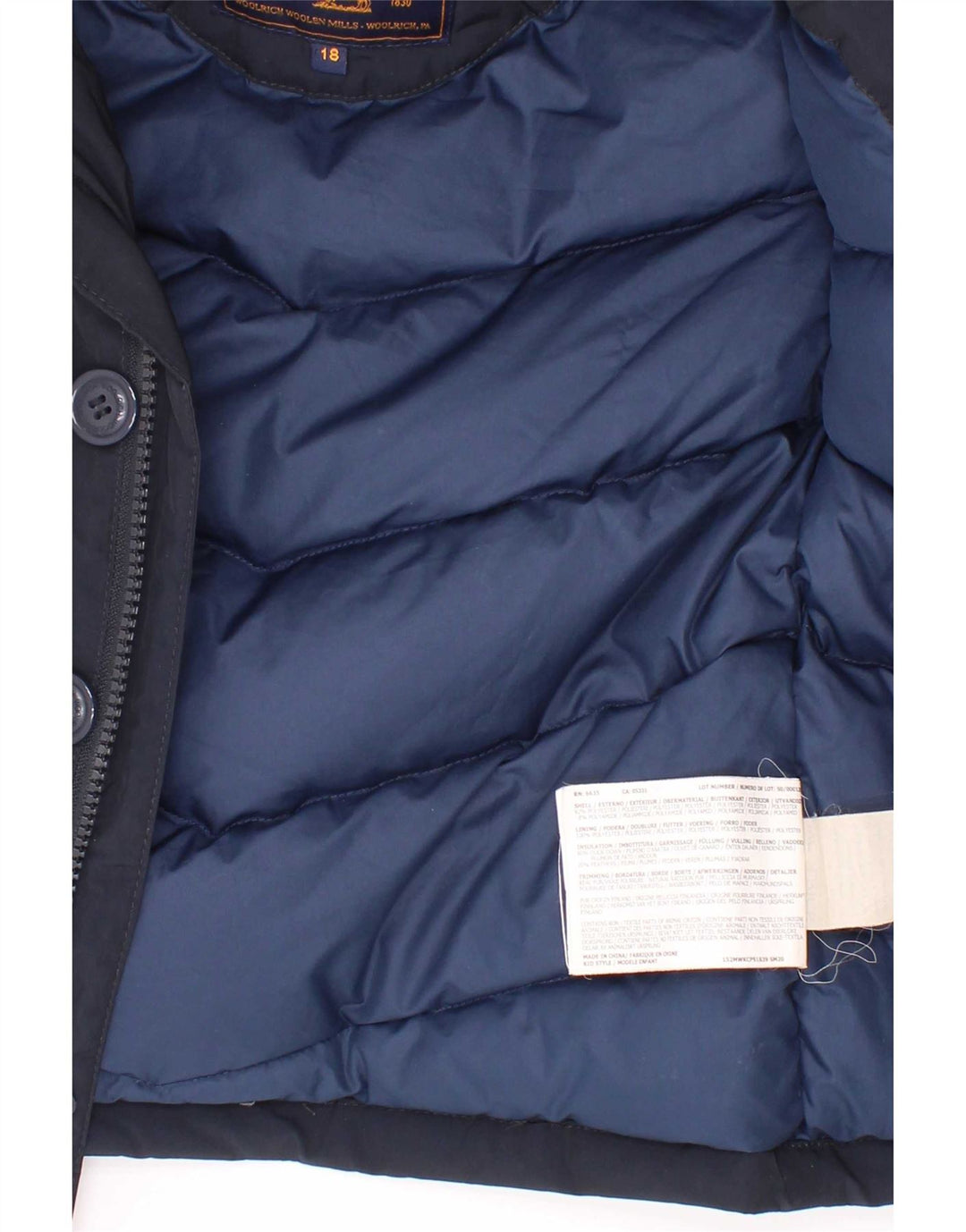 Woolrich Baby Boys Podstavljena jakna s kapuljačom 12-18 mjeseci tamnoplava poliester