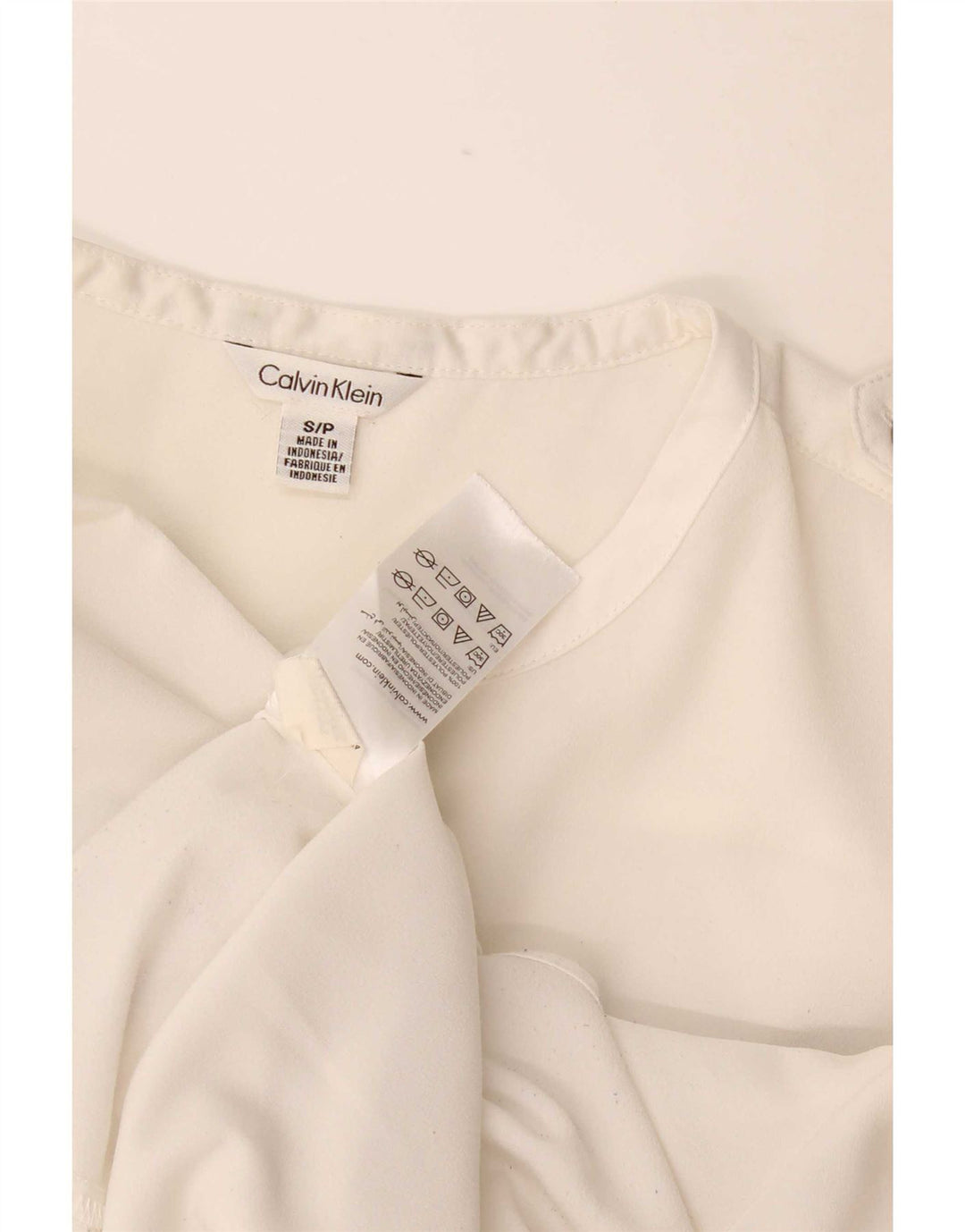 Calvin Klein Ženska košulja bluza UK 10 Mali bijeli poliester
