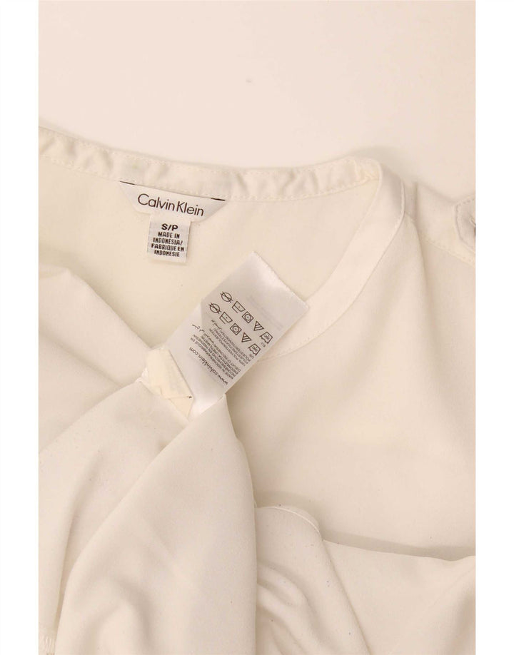 Calvin Klein Ženska košulja bluza UK 10 Mali bijeli poliester