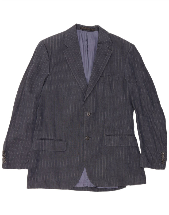 MARKS & SPENCER Mens Blazer Jacket UK 38 Medium Navy Blue Pinstripe