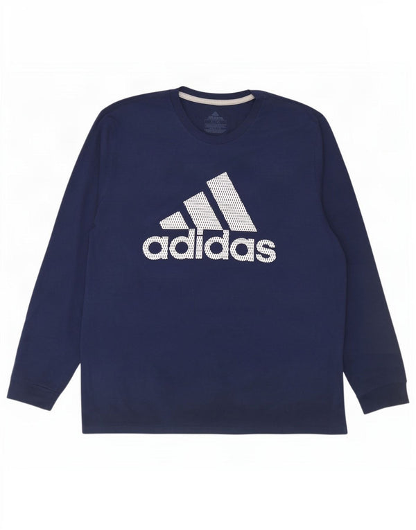 Adidas muška majica Climalite Graphic s dugim rukavima XL tamnoplavi poliester