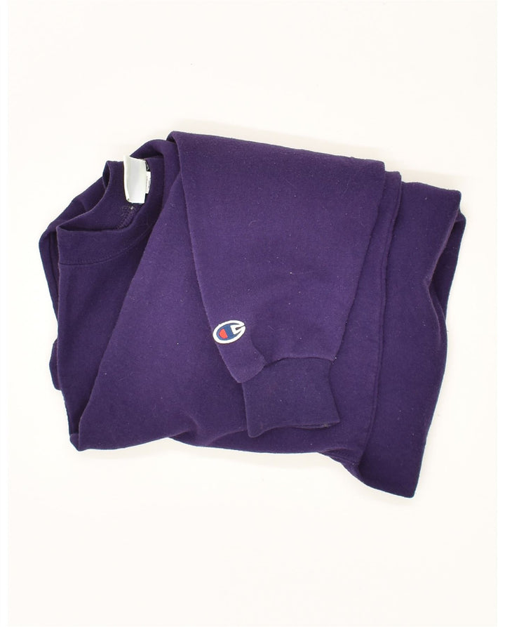 CHAMPION Mens Graphic Sweatshirt Jumper Small Purple Cotton Vintage Champion and Second-Hand Champion from Messina Hembry 