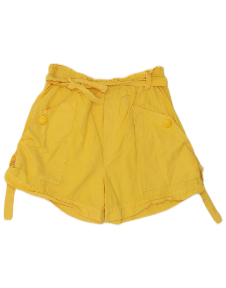 Vintage ženske kargo kratke hlače W28 srednje žute boje