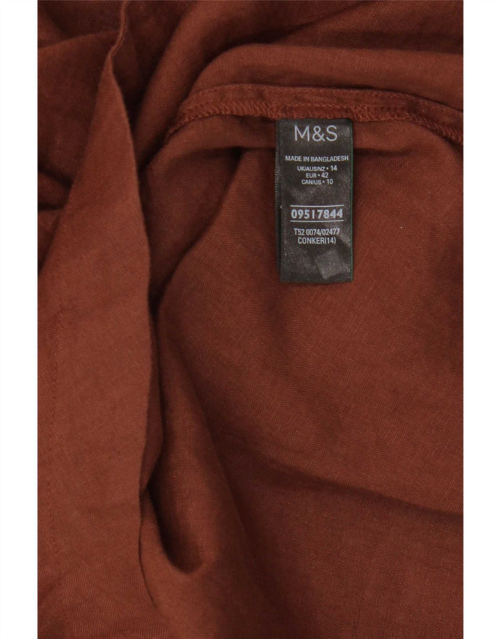 Marks & Spencer Ženska top tunika UK 14 Large Brown Lan